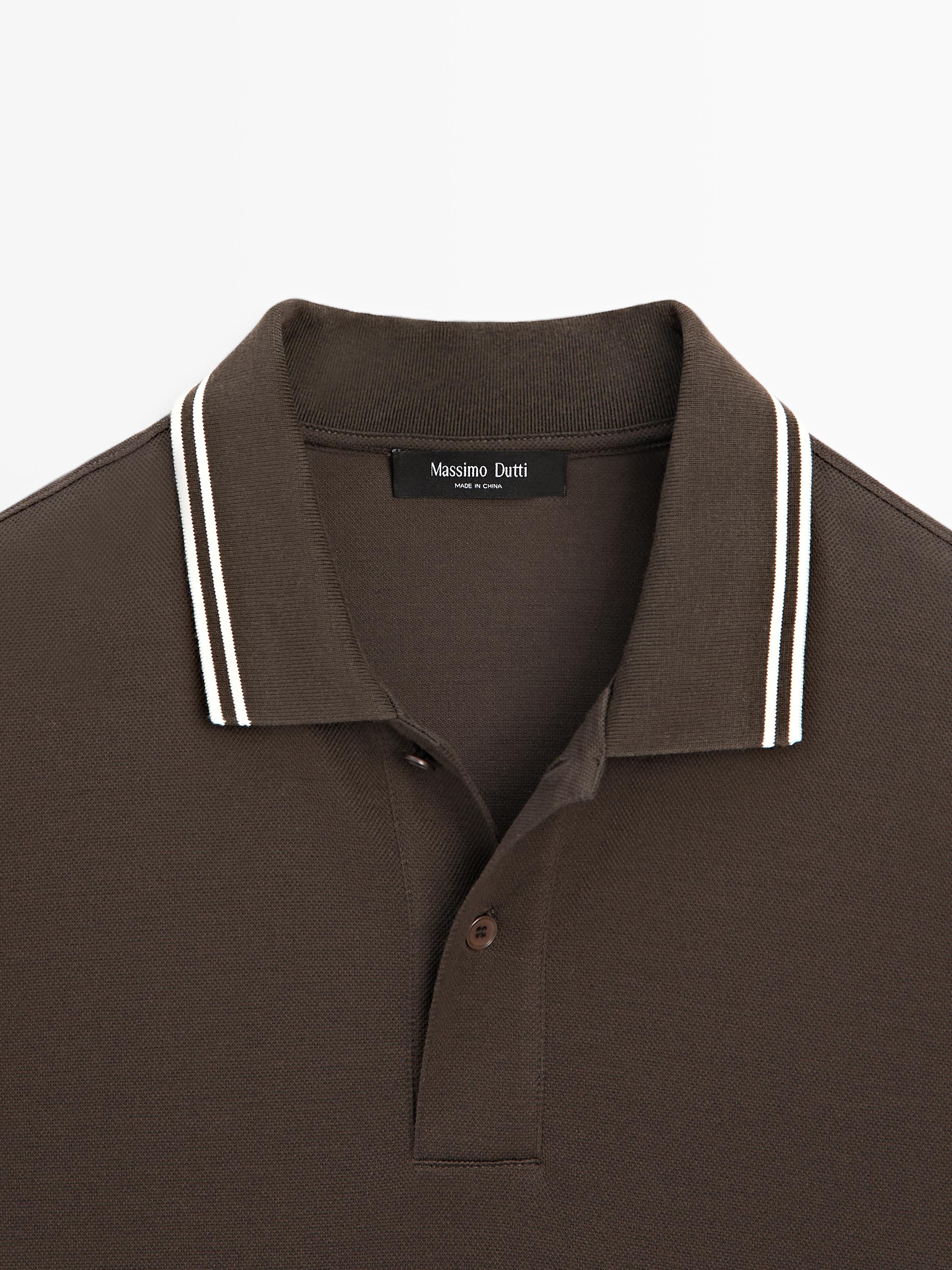 Short sleeve polo shirt with contrast detail